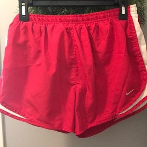 Nike running shorts. Hot pink and white. Large.